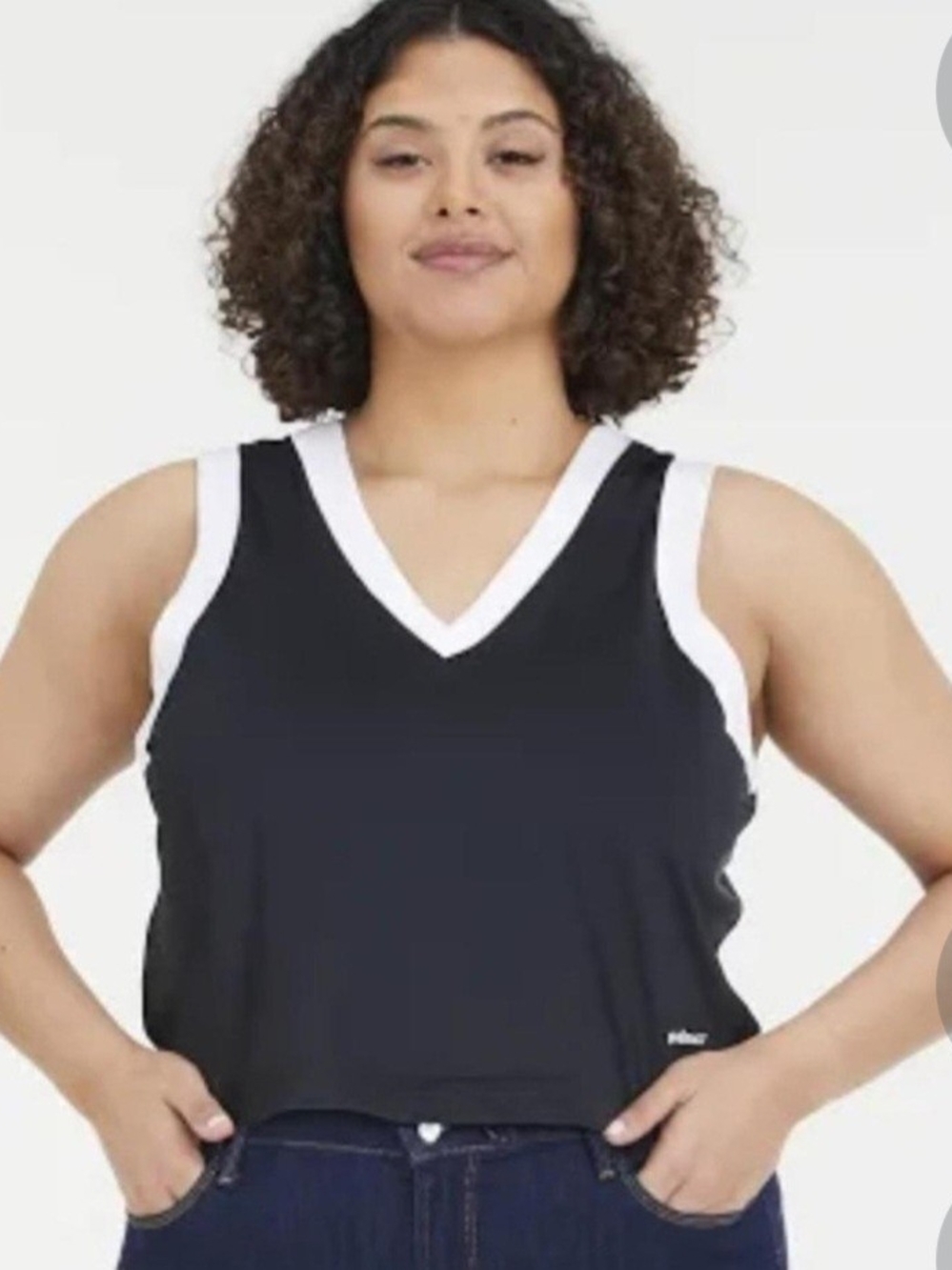 Prince Black and White V-Neck  Athletic Tank Top